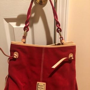 Dooney & Burke red suede bag
